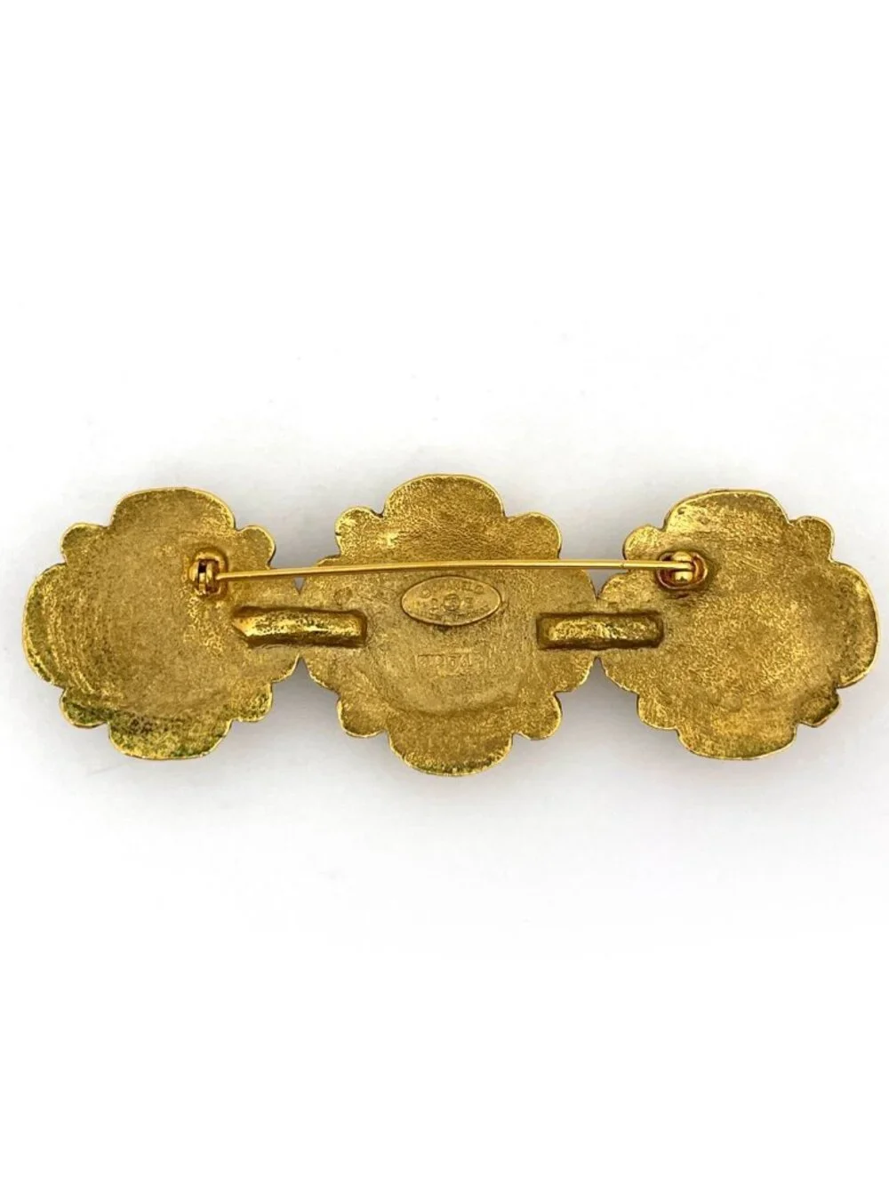 Chanel Brooch Gripoix Color Stone Gold